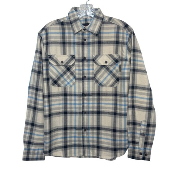 Wolverine Plaid Flannel Shirt Mens Small Beige Blue Black New WOT - Picture 1 of 10